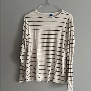 Old Navy Striped Beige and Black Luxe Long Sleeve, Small